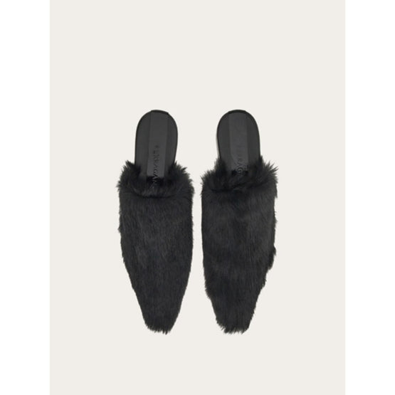 Fur Slippers - Black