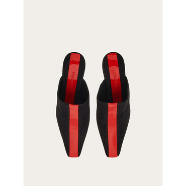 Mule With Graphic Insert - Ladies - Black/Flame Red