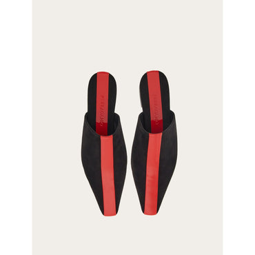 Mule With Graphic Insert - Ladies - Black/Flame Red