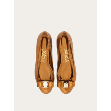 Varina Ballet Flat - Hammered Calfskin - Bronze