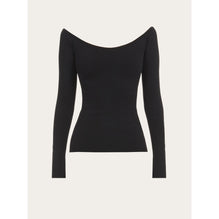 Round Neck Fitted Top - Ladies - Black