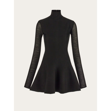 Short Knitted Dress - Ladies - Black