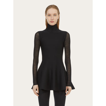 Short Knitted Dress - Ladies - Black