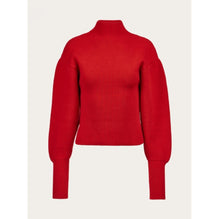 Puffed Sleeve Sweater - Red