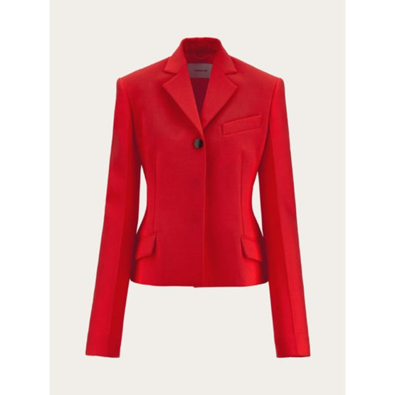 Single Breasted Blazer - Red