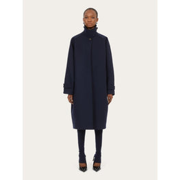 Oversize Single Breasted Coat - New Navy Blue