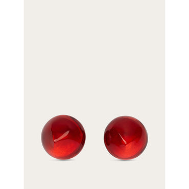 Organic Shape Earrings (S) - 100% Resin - Red
