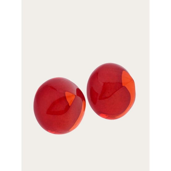 Organic Shape Earrings - Red