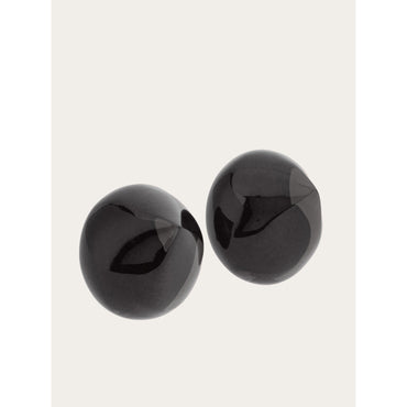 Organic Shape Earrings (S) - 100% Resin - Black