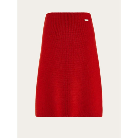 Knitted Skirt - Red