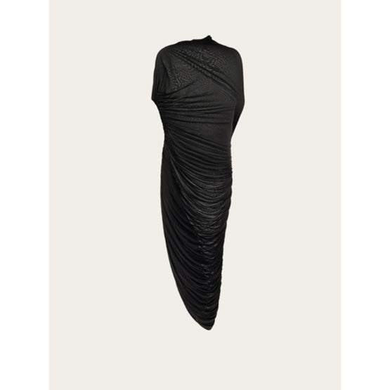 Dress with Drape Details - Black