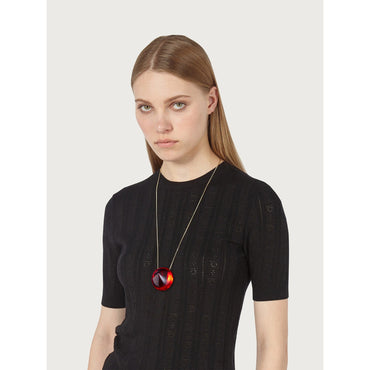 Necklace With Resin Pendant - Ladies - Red