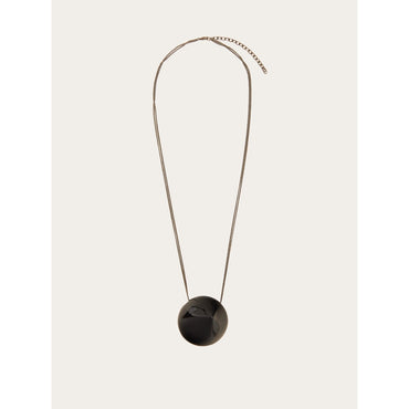 Necklace With Resin Pendant - Ladies - Black