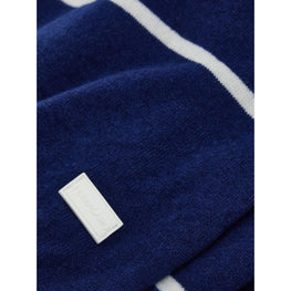 Cashmere Scarf - Midnight Blue/White