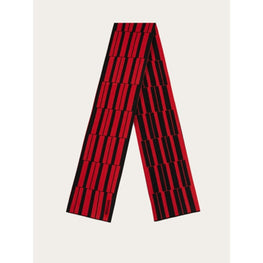 Wool And Cashmere Long Scarf - Black/Red