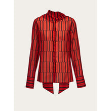 Sash Collar Shirt - Red/Black