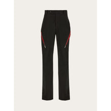 Tailored Trousers with Zip Detail - Black/Red