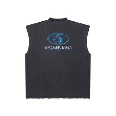 Sleeveless T-Shirt - Faded Black/Blue