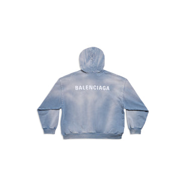 Medium Fit Hoodie - Faded Blue/White