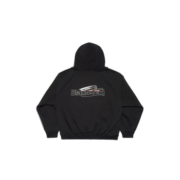 Medium Fit Hoodie - Washed Black/White
