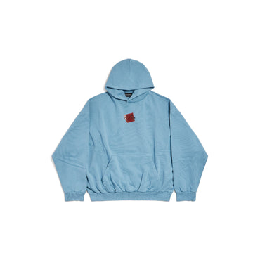 Medium Fit Hoodie - Grey Blue/Black/Red
