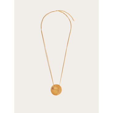 Necklace With Resin Pendant - 90% Aluminum 10% Brass - Gold