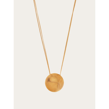 Necklace With Resin Pendant - 90% Aluminum 10% Brass - Gold