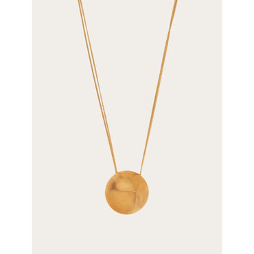Necklace With Resin Pendant - Ladies - Gold