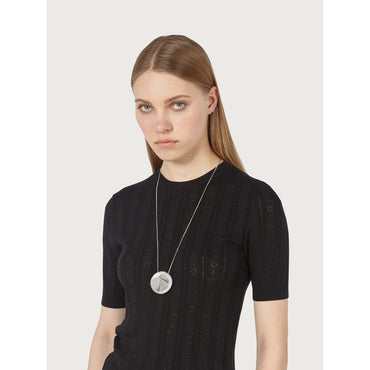 Necklace With Resin Pendant - Ladies - Palladium