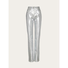 Laminated 5 Pocket Trouser - Ladies - White/Silver