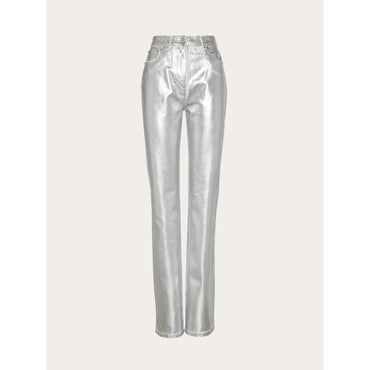 Laminated 5 Pocket Trouser - Ladies - White/Silver