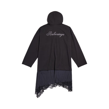 Hooded Hybrid Dress - Black