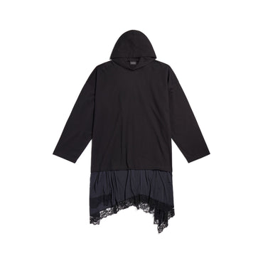 Hooded Hybrid Dress - Black