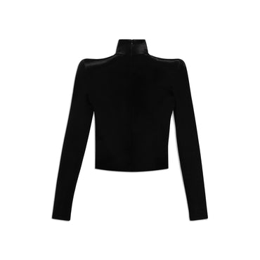 Round Shoulder Turtleneck - Black