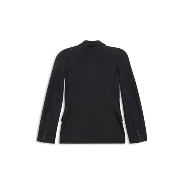 Round Shoulder Waisted Jacket - Black