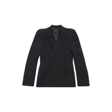 Round Shoulder Waisted Jacket - Black