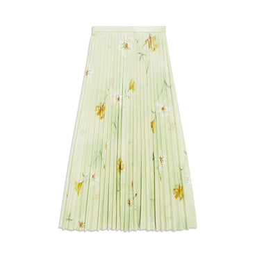 Printed Pleated Skirt - Green