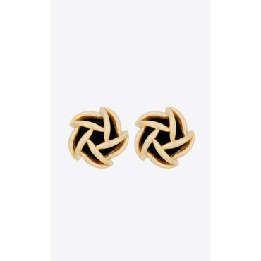 Vintage Spiral Earrings - Dore/ Noir