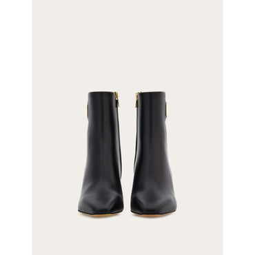 Ankle Boot With Golden Tab - Calfskin - Black