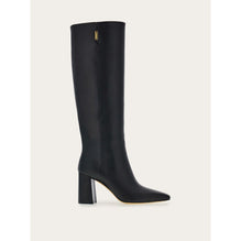 Knee High Boot With Golden Tab - Calfskin - Black
