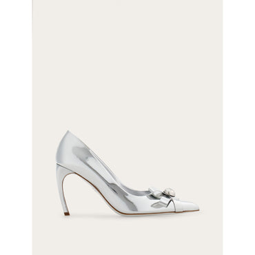 Pump With Side Bow - Ladies - Silver