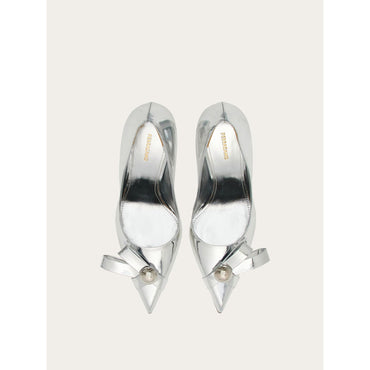 Pump With Side Bow - Ladies - Silver