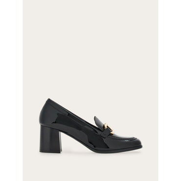 Heeled Loafer With Gancini Ornament - Ladies - Black