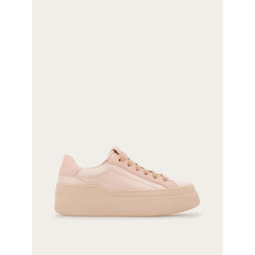 Wedge Sneaker - Satin And Calfskin - Nylund Pink