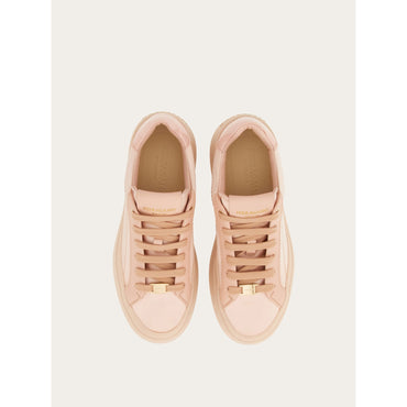 Wedge Sneaker - Satin And Calfskin - Nylund Pink