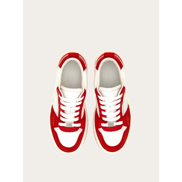 Suede Patch Skate Sneaker - Men - White/Flame Red