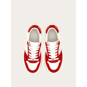 Suede Patch Skate Sneaker - Ladies - Flame Red/Optic White