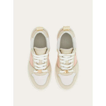 Suede Patch Skate Sneaker - Calfskin And Suede - Mascarpone/Optic White