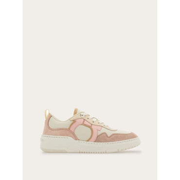 Sneaker With Gancini Ornament - Ladies - Blush/Mascarpone