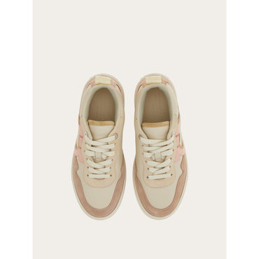 Sneaker With Gancini Ornament - Ladies - Blush/Mascarpone